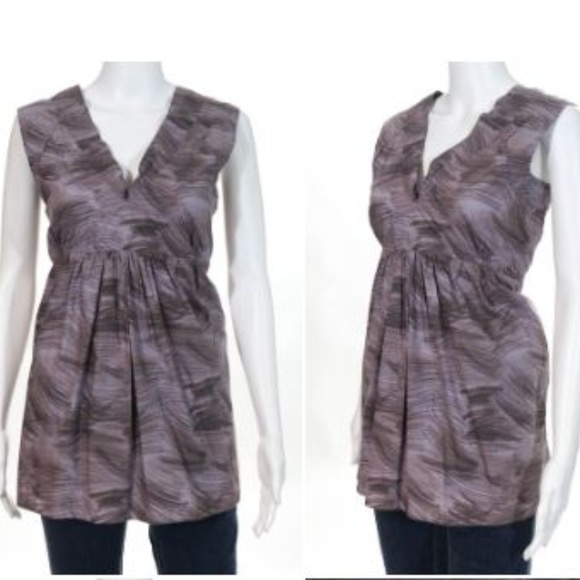 MARNI PURPLE COTTON V NECK BELTED BLOUSE EURO 40 - Picture 1 of 6